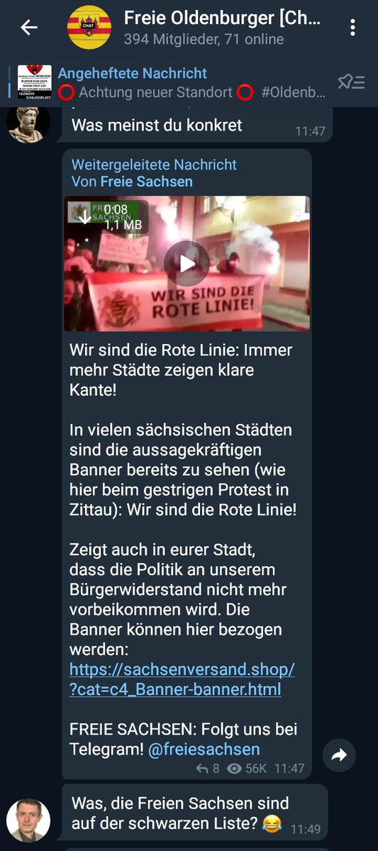 AAbstand's tweet photo. "Freie Oldenburger" - Ein Sammelbecken für stadtbekannte Nazis und der autoritäre Charakter der Mitte

Ein neuer Beitrag auf unserem Blog, zu der verschwörungsideologischen Vernetzung, die aktuell in #Oldenburg mobilisiert und aufmarschiert 

https://t.co/Bdnd2eVwUp
1/3 !B https://t.co/MFnxFlMUT2