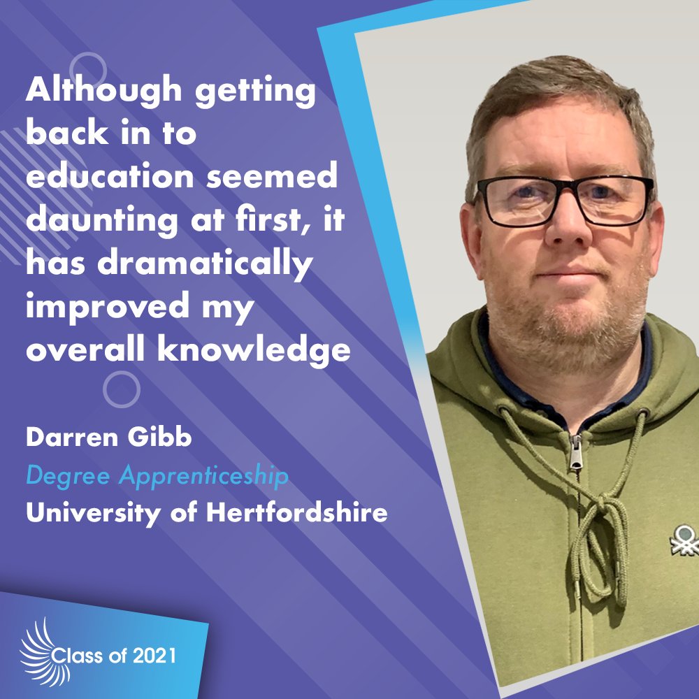 EofEAAN's tweet photo. Today on the #AppClassOf21 - Darren found that an apprenticeship allowed him to progress through the business, despite already having 20 years experience in IT @UniOfHerts 

Case study here: https://t.co/1leds0WQU2 https://t.co/PlWVRsllCE