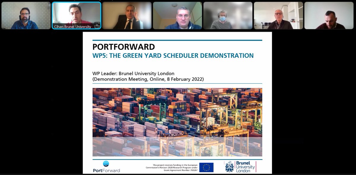 Demonstrating the Green Yard Scheduler (GYS) based on the use case of the <a href="/PuertoDeVigo/">Puerto de Vigo</a> container terminal to the <a href="/portforward_eu/">PortForward</a> advisory board hosted by MAT.TE. The GYS maximises performance &amp; minimises GHG emissions of container terminals youtube.com/watch?v=GM15pu…