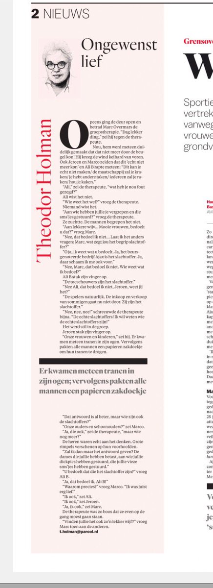 IJzersterke column van <a href="/TheodorHolman/">Theodor Holman</a>. Bepaald niet alleen een spiegel voor #Overmars #AliB etc.