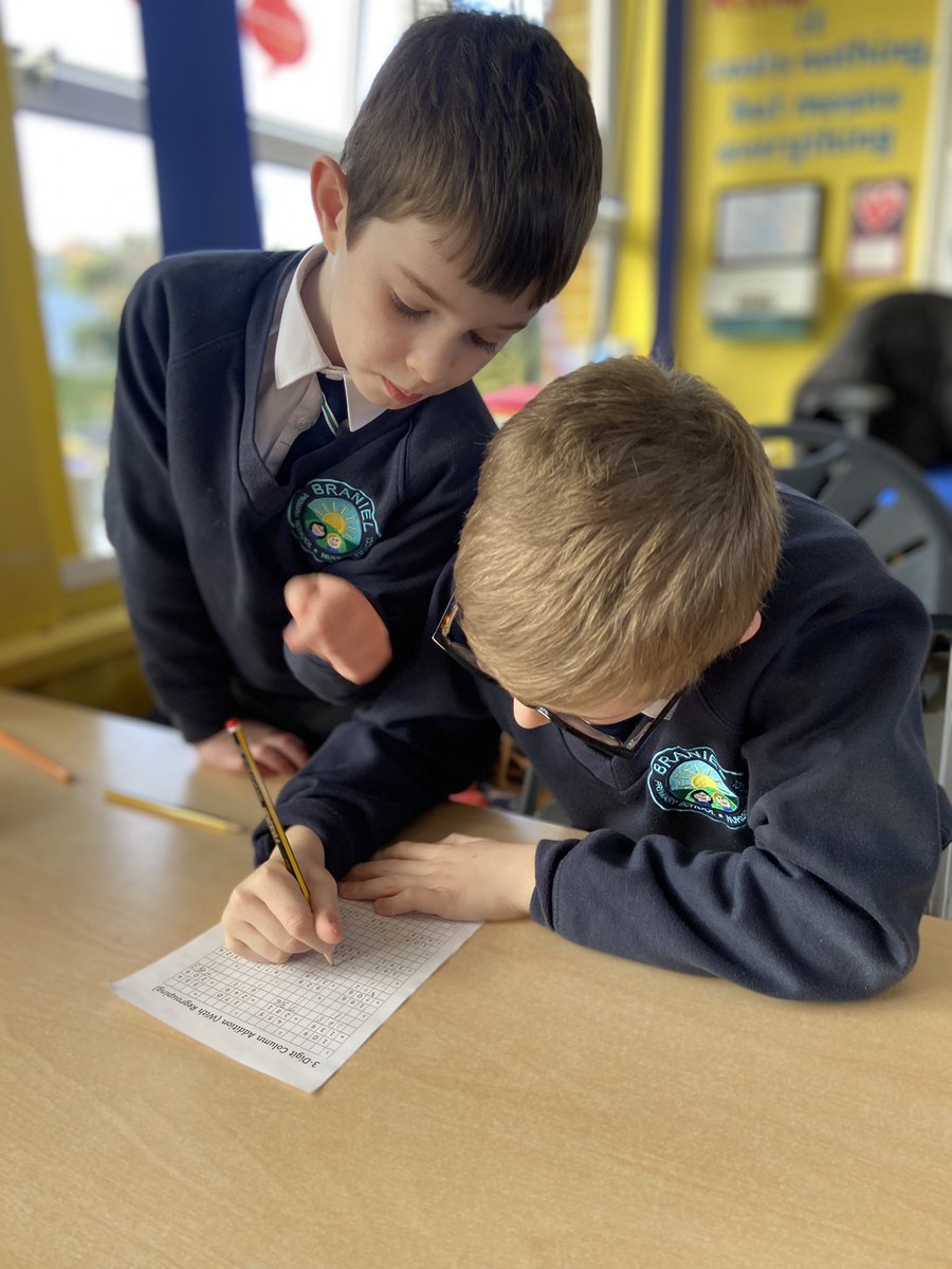 BranielPS's tweet photo. Y4JJ are working in pairs and revising 3-digit column addition with regrouping…a key skill we master in Y4! #ColumnAddition https://t.co/KVS3Q8WiGC