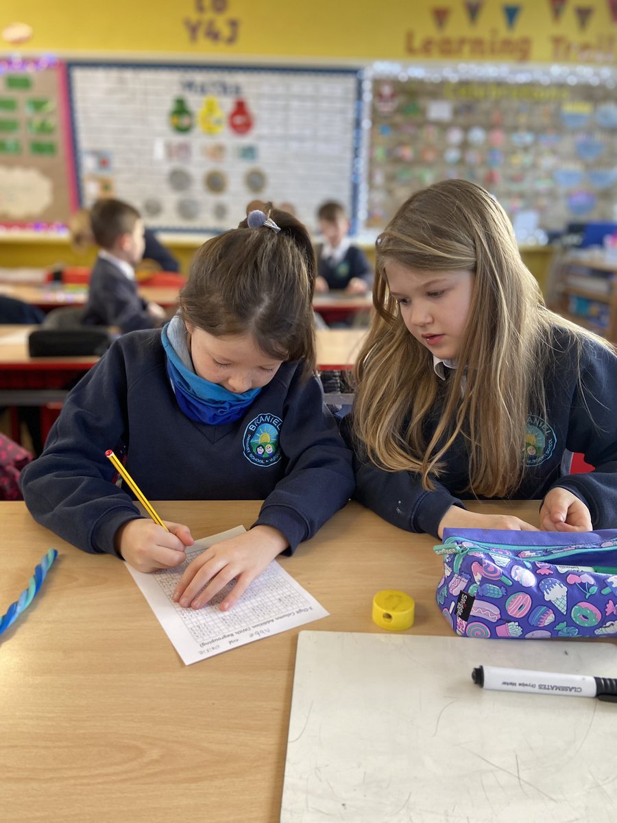 BranielPS's tweet photo. Y4JJ are working in pairs and revising 3-digit column addition with regrouping…a key skill we master in Y4! #ColumnAddition https://t.co/KVS3Q8WiGC