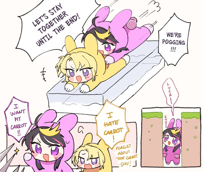 pog bunny eyy bunny 💛💜 #drawLuca #YaminoArt 