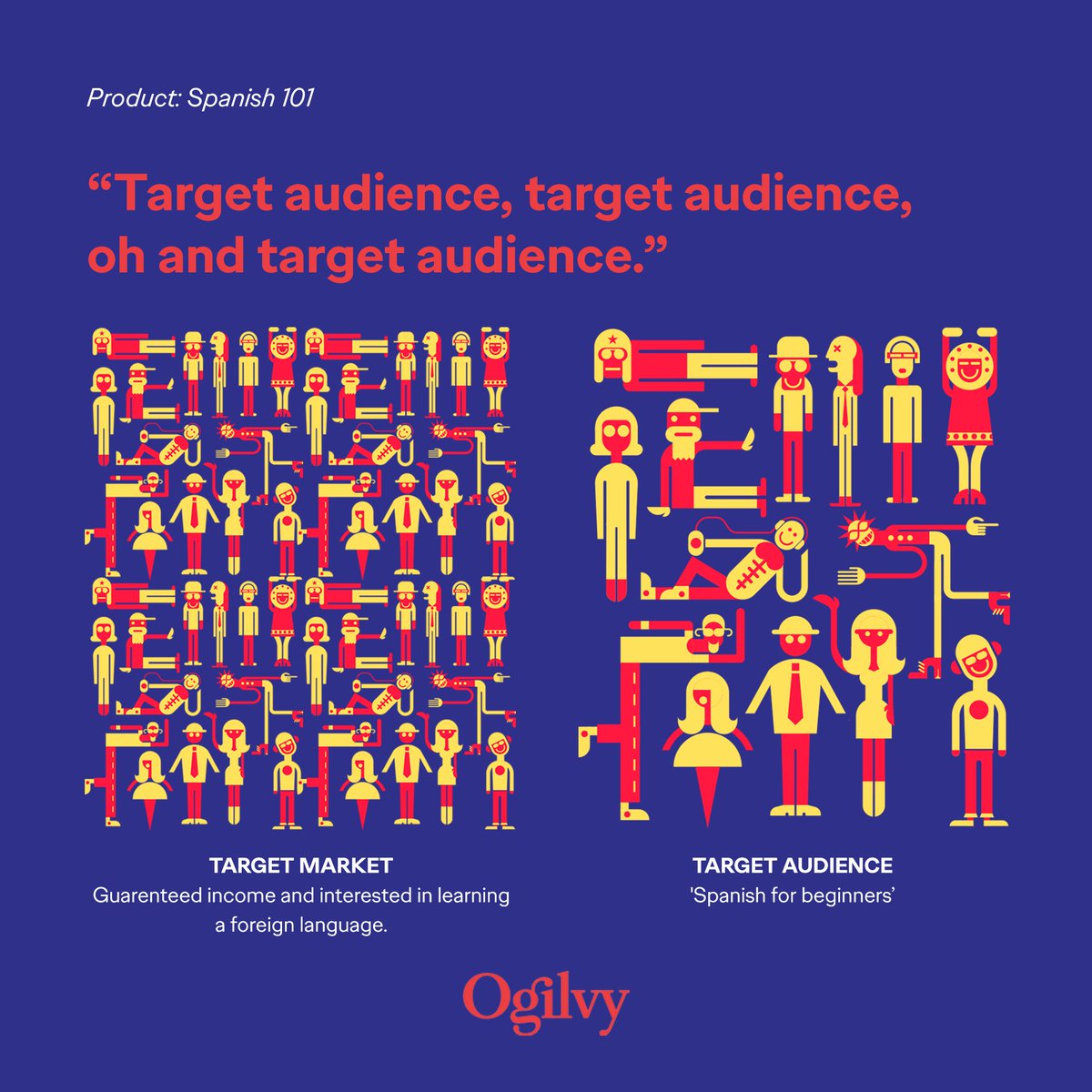 Unless you're in the business of selling toothpaste, everyone from 0-65 simply cannot be your target audience. 

#ogilvynamibia