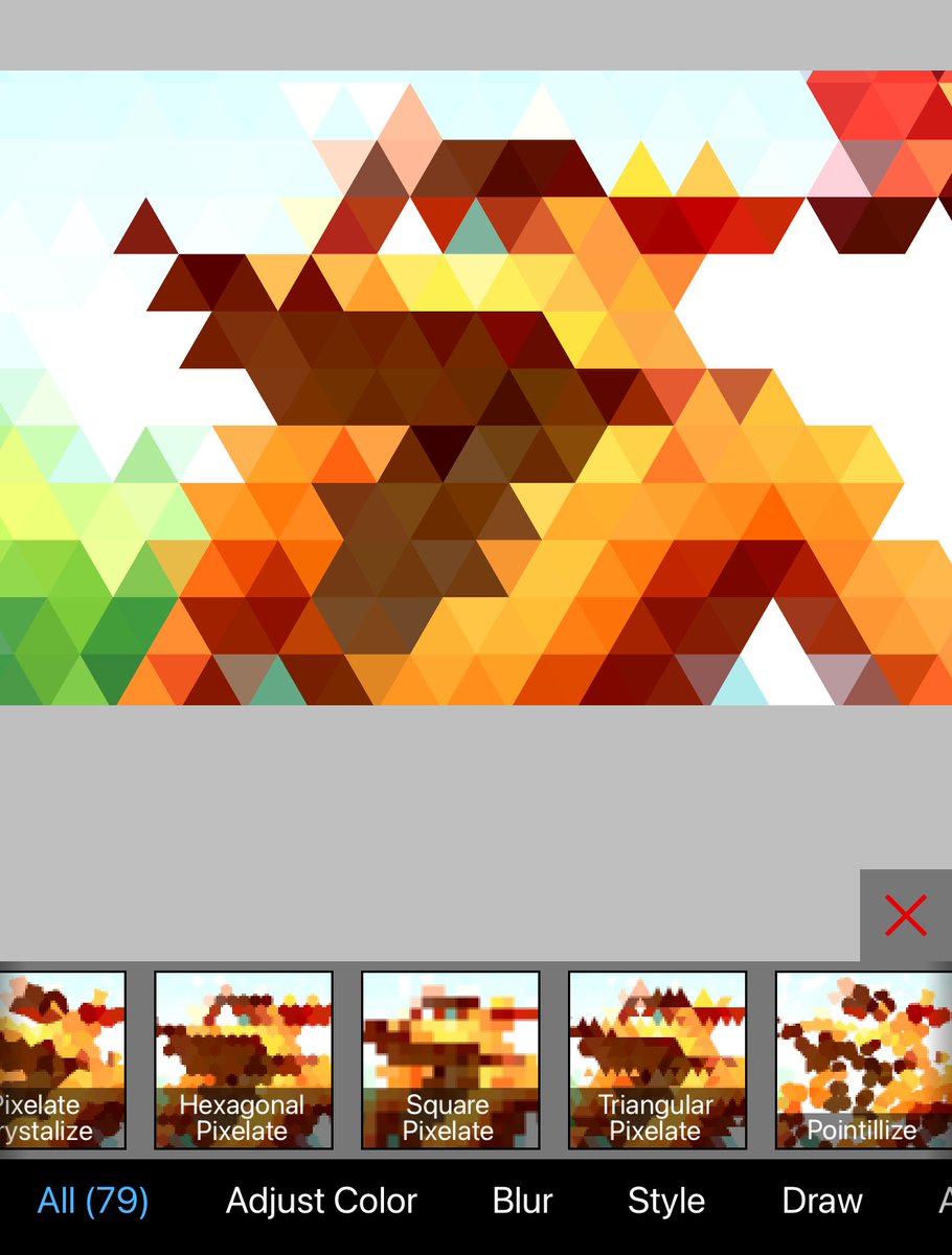 SCM50543355's tweet photo. @RockinCommander @SpyroUniverse It seems quite a lot like Ibis Paint X’s ‘triangular pixelate’ effect. Here’s something I very easily created from brightening the original artwork and applying the effect, like what you attempted. https://t.co/VIU5OB8PD9