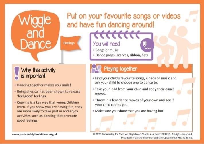 Here is an activity that you can do with your little ones at home, you can keep active as well as supporting Mental Well-being. Wiggle and Dance and shake your worries away! #ChildrensMentalHealthWeek