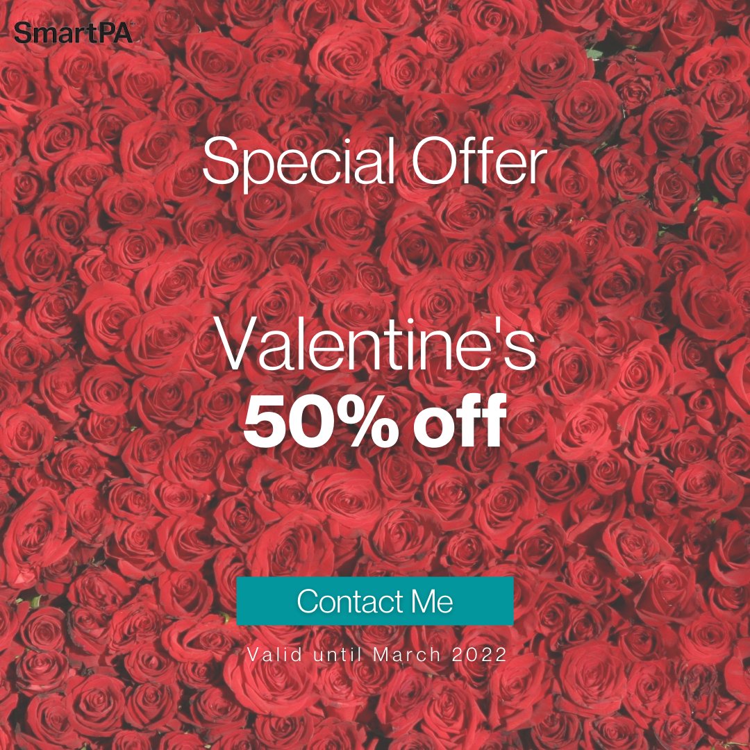 BlackSmartpa's tweet photo. 📣♥️ LIMITED OFFER ♥️📣

With Valentine Day coming up, I am sharing the love with 50% off until the end of February 2022!

Contact for more information ♥️

✉️ gemma.black@smartpasupport.com 
📞 07377213570 https://t.co/WoOHZ013f2