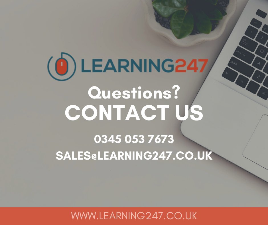 learning247Ltd's tweet image. Got a question about a specific course? Want to learn more about Learning 247?
Contact our team who will be happy to assist you! 👍
📞 0345 053 7673
✉️ sales@Learning247.co.uk
#learning247 #contactus #onlinelearning #onlinecourses #elearning