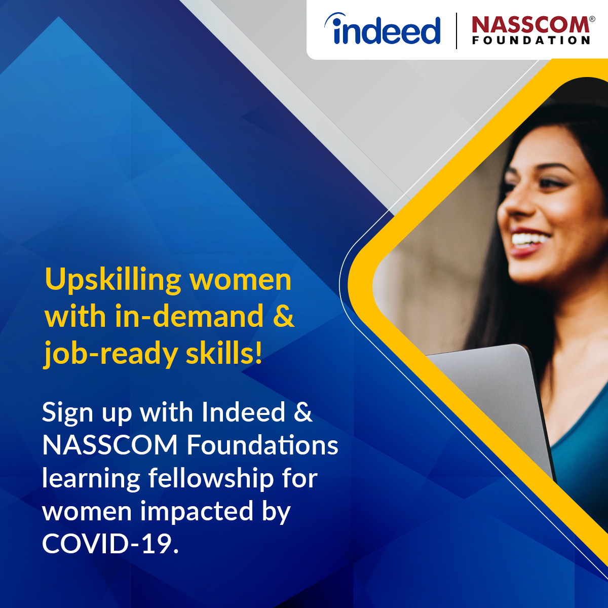 nasscomfdn's tweet photo. This fellowship aims to skill women in the IT / ITeS sector which drives the entire digital world. With these courses, women who’ve been impacted by COVID-19 can get employed and empowered.
https://t.co/Adicfgpht1
.
.
#SoftwareDevelopment #Indeed #SkillProgram #TechForGood https://t.co/grxr7ZUyir