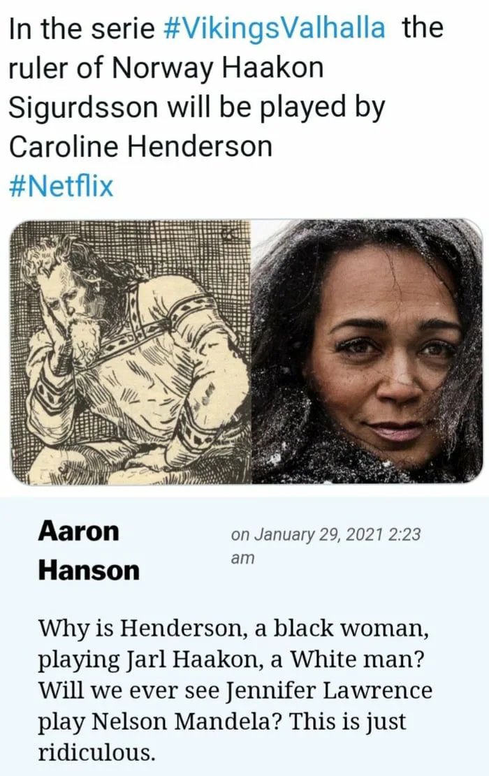 zindonix's tweet photo. @NetflixValhalla Not going to watch this woke trash https://t.co/3lqAZSNhdu