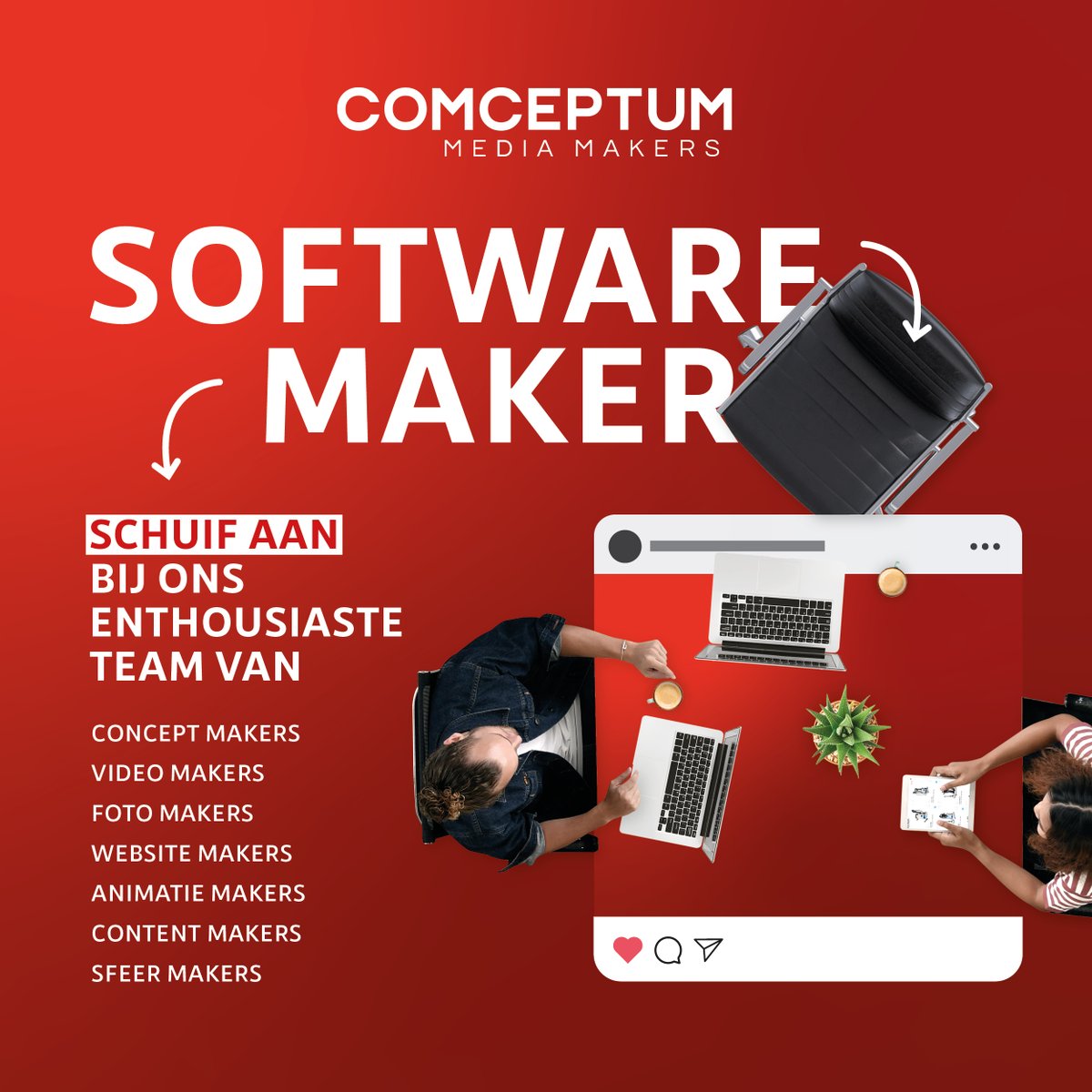 Comceptum's tweet image. Vacature!

Software maker gezocht, bekijk de volledige vacature op: bit.ly/schuifaan

#softwareengineer #softwaredeveloper #vacature #comceptum #retweet #software