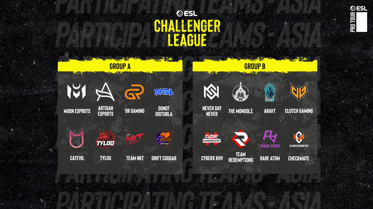 ESLCS's tweet photo. The #ChallengerLeague ASIA region is due to start today!

We have some stacked groups! Are you ready to get into it?! 🤩 https://t.co/baynIOScPt