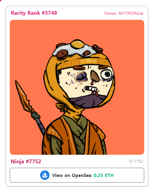 NFTTROfficial's tweet photo. ON SALE, Rarity Rank 3.748, and price is so close to floor! 
https://t.co/uyt3q49rg0 https://t.co/ms67zTPIk2