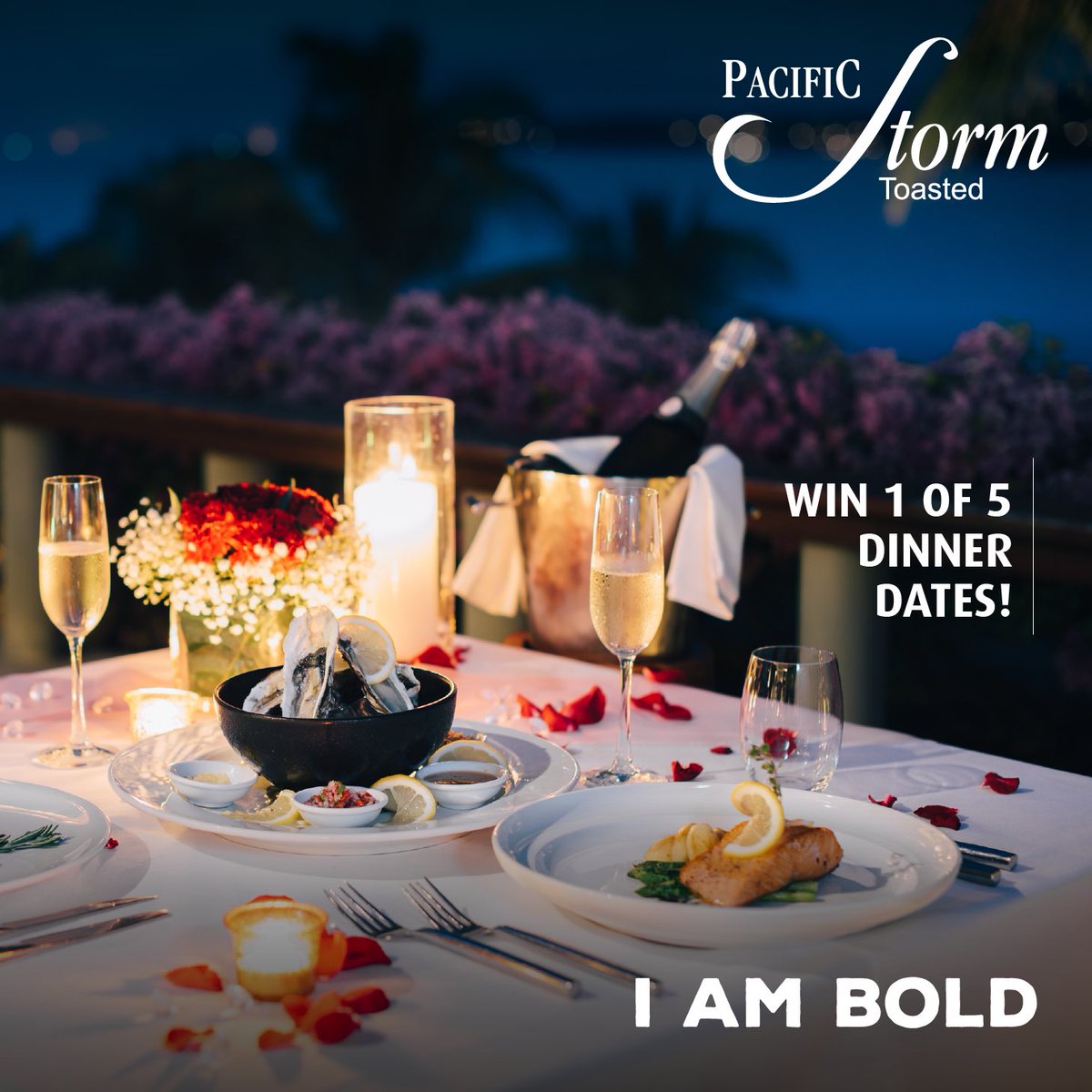 WIN 1 OF 5 DINNER DATES! 

To WIN! Simply quote this tweet, and include #PacificStormDateNight! That’s it, and you could be 1 of 5 winners. 
#IamBold #PacificStorm