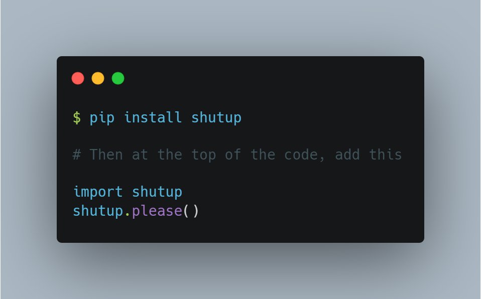 Python tip 💡

🎯 How to ignore deprecation warnings in Python