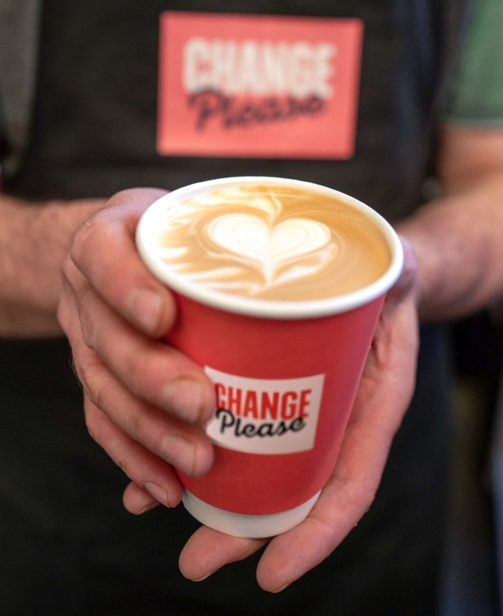 foodforthoought's tweet photo. We’re so excited to have @ChangePlease joining our social enterprises' roster. They use their profits to train people experiencing homelessness to be baristas, paying them the Living Wage, help with housing, therapy, and onward employment. #teambuilding #csr #socialbusiness #good https://t.co/plTzMJmbRx