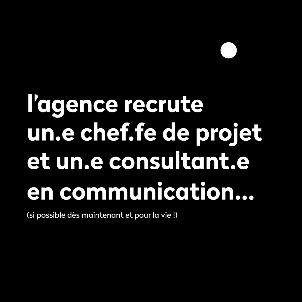 À l'agence, nous recherchons un.e chef.fe de projet confirmée ainsi qu'un.e consultant.e en communication pour nous rejoindre dès maintenant. Ecrivez-nous pour nous rencontrer !

Plus d'infos sur le lien dans notre bio.

#allerviensonestbien