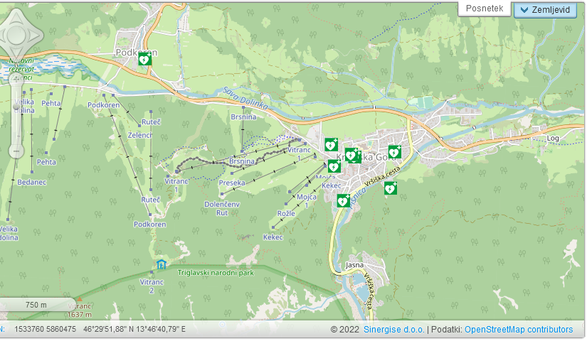 seba1337's tweet image. V Sloveniji nimamo registra AED niti optimalno postavljenih AED. Na sliki vpisani AED v openstreetmaps in v AED Bazi Slovenije (en študentski projekt MF LJ). @NinoFijacko se s tem ukvarja in bolj optimalno postavitev bi vsekakor potrebovala @KranjskaGora.