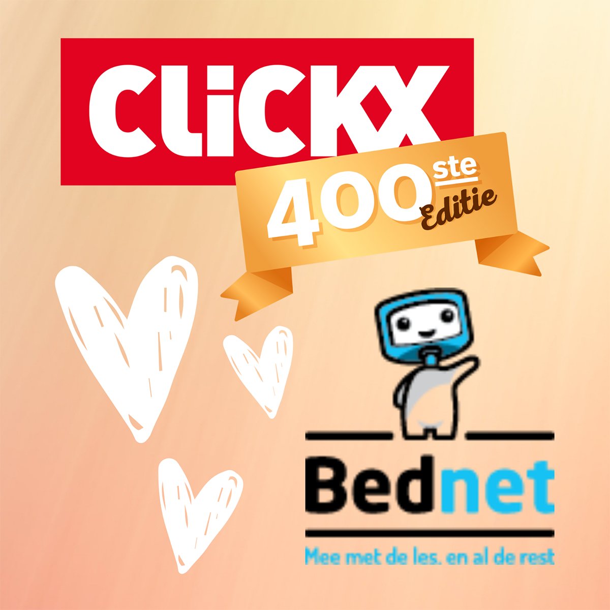 clickxpuntbe's tweet photo. In november vierde Clickx zijn 400ste nummer. Daarin publiceerden we een interview met @BednetBE . We hebben hen een mooi bedrag kunnen schenken, waarvoor we onze adverteerders nog eens willen bedanken. We hopen dat Bednet het verschil kan blijven maken! https://t.co/ormzKg4weJ