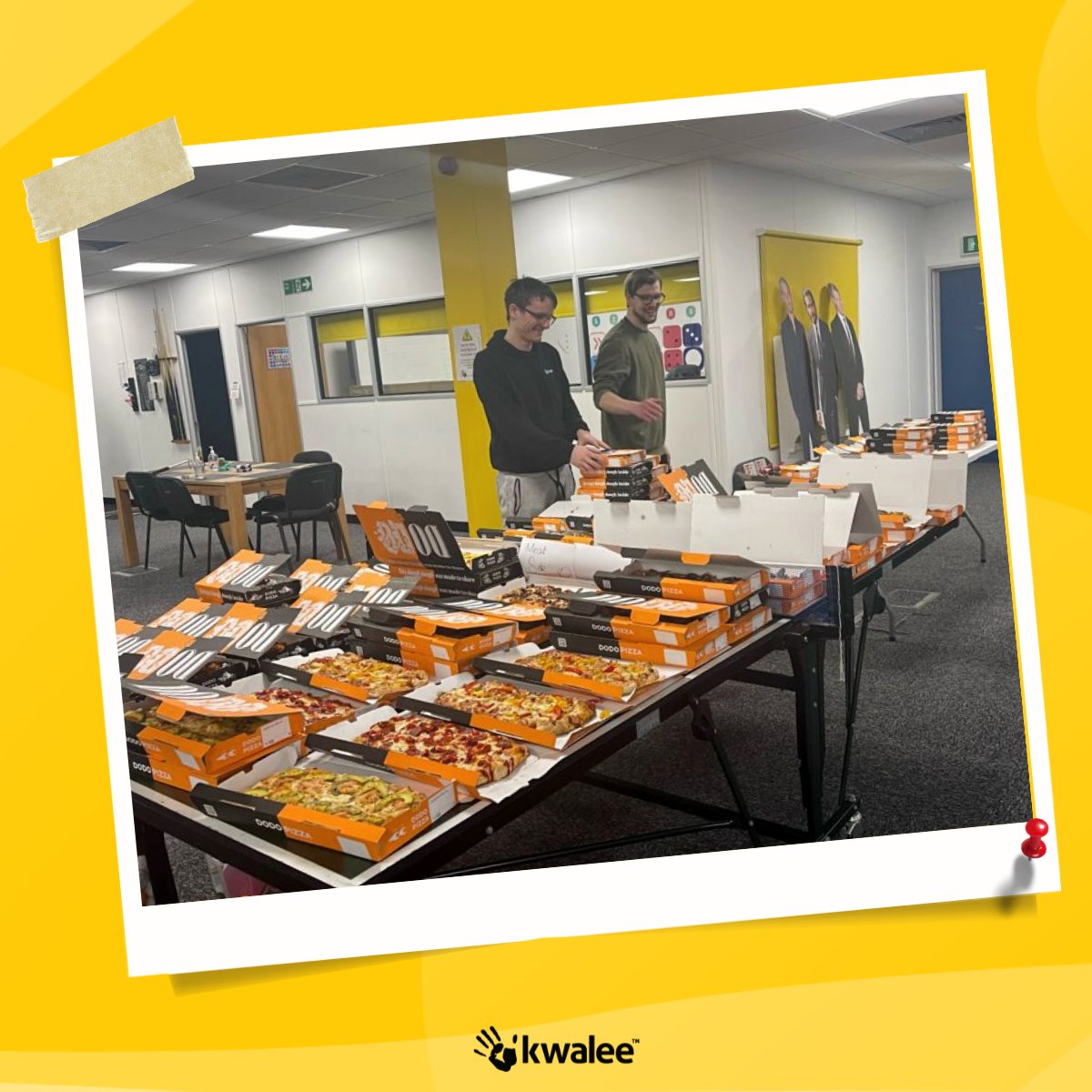 kwalee's tweet photo. We don't need a specific reason to have a pizza party!
Shoutout to @dodopizzaleam for these yummy treats. 🍕 https://t.co/hJ6zlMtPyw