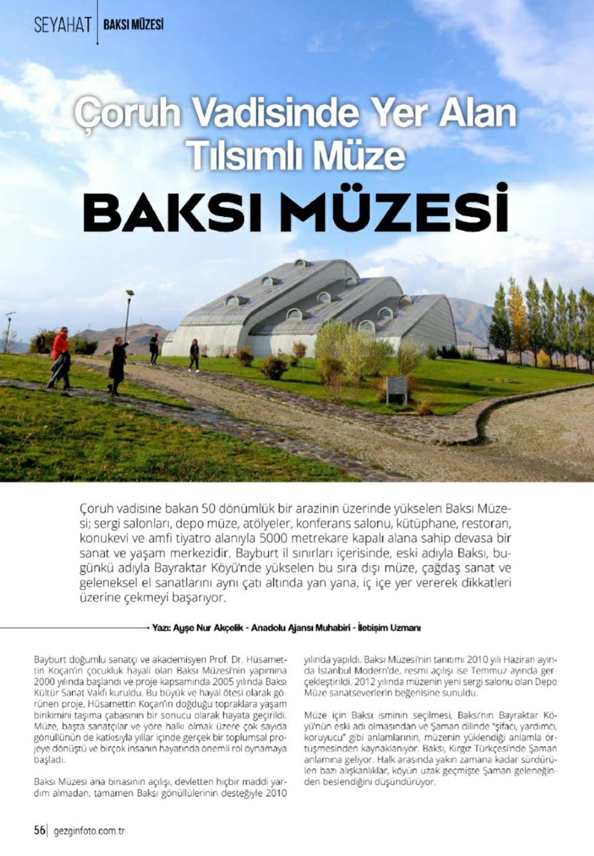 AyseAkcelik's tweet photo. Çocukluğumun geçtiği, bozkırın ortasında sanatla iç içe büyüdüğüm, ikinci evim olan Baksı Müzesini 
@gezginfotodergi'si okurları için yazdım. Keyifli okumalar.

Gezi Yazısı:https://t.co/ynBtJQr4fX 

@BaksiMuzesi @Bayburt_Bld @bayburtmanset
 @BayburtValiligi  @BayburtPostasi https://t.co/dxJm9XvT0O
