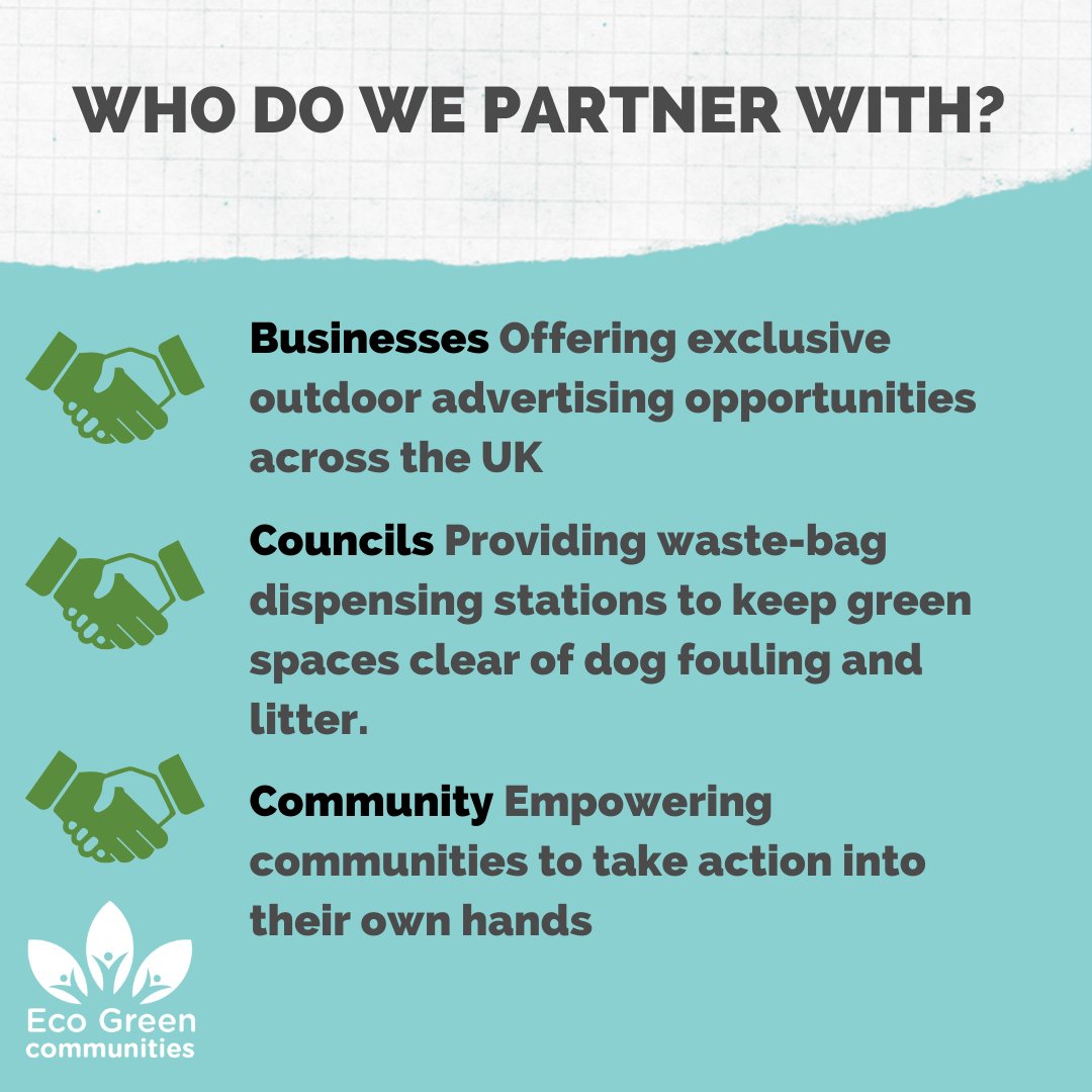 Our partnerships are at the core of our business. 👇

Businesses 🌍 ecogreencommunities.com/businesses/

Councils 🌍ecogreencommunities.com/councils/

Community 🌍 ecogreencommunities.com/community-grou…

#outdooradvertising