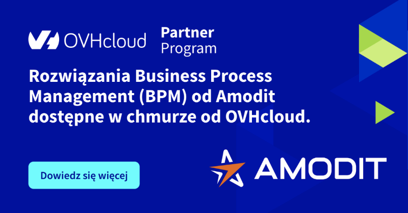 OVHcloud_PL's tweet photo. Amodit i OVHcloud podpisali porozumienie o współpracy, na mocy którego #OVHcloud zapewni klientom #Amodit zaawansowane rozwiązania chmurowe dostosowane do rozwiązania #BPM (Business Process Management).
Dołącz do #ProgramPartnerski już dziś!