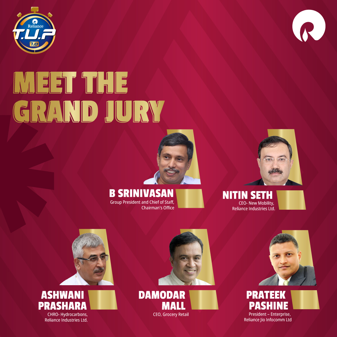 RILCampus's tweet photo. Presenting the Grand Jury for the FinalΓ© of #TUP Season 7! Each National Finalist team will get to present their 3-Min pitch to the Jury which will be followed by a gripping Q&A round. Here's wishing our Top 7 teams all the very best for acing The Ultimate Pitch (TUP)!
#TUP7 https://t.co/RHt7q5tYqr