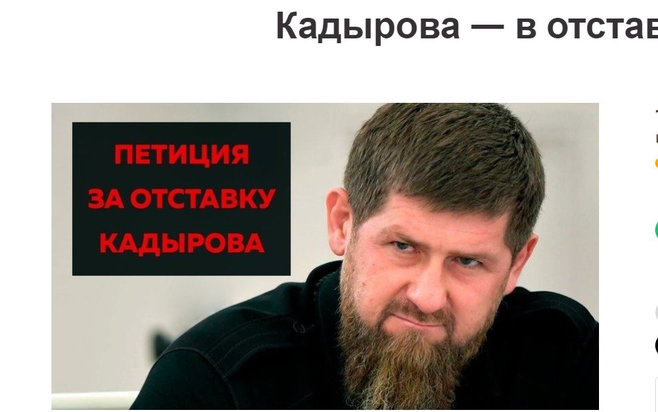 Политическая петиция. Петиция. Отставка Рамзана Кадырова. Петиция против Кадырова.