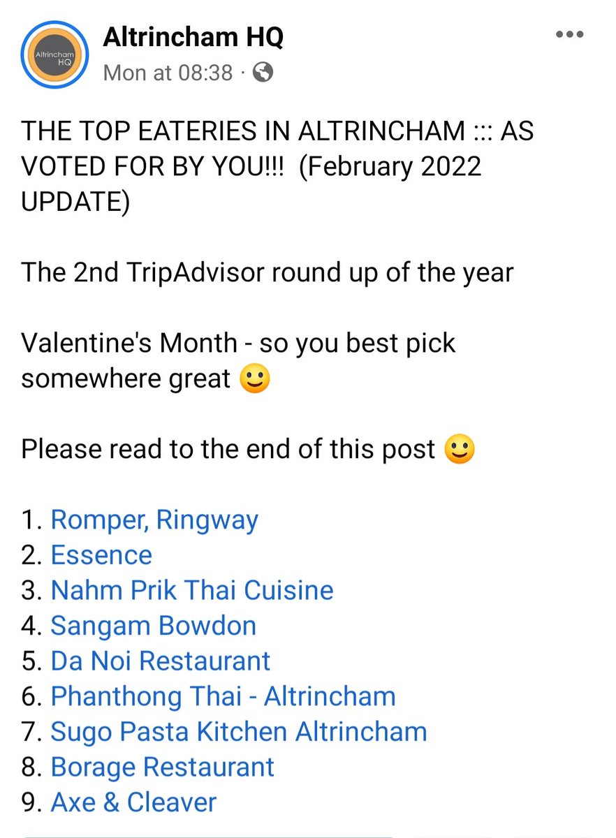 DaNoiItalian's tweet photo. Thanks to all our loyal customers for reviewing us and keeping us on top restaurants in Altrincham 🙏

See you tonight to enjoy the meal with us.

Dont forget we are open on Monday 14th February. https://t.co/PiyavycuKW
