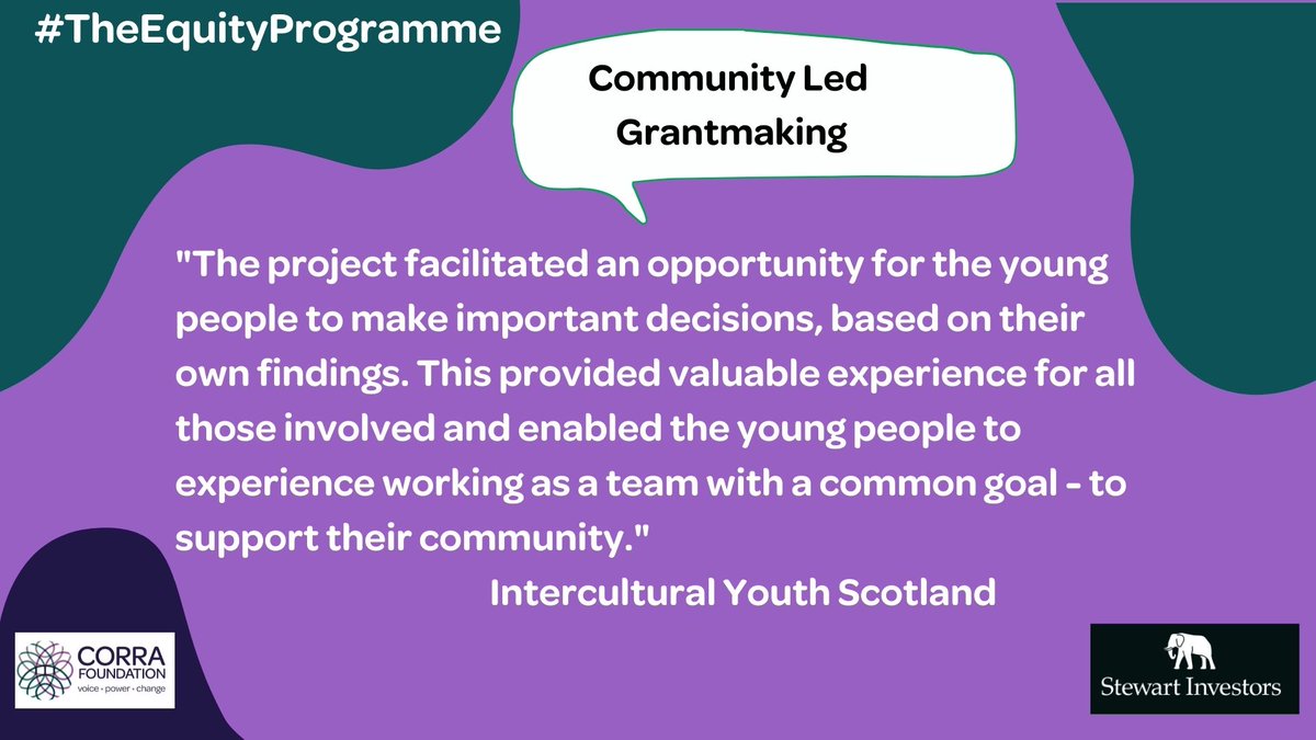 corrascot's tweet photo. 1/5 Today's #TheEquityProgramme funded project is @InterculturalYS, a Black & People of Colour led youth org.
We were delighted to support @interculuralYS youth panel who used #CommunityLedGrantmaking to design, organise & input into the youth element of #ScotlandInColour https://t.co/TCTTuLTnzo