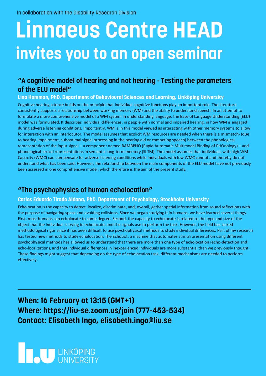 CHSCOM Cognitive Hearing Science for Communication tweet media