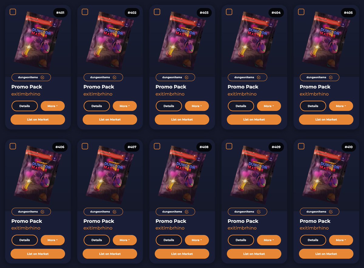 The <a href="/WombatDungeon/">Dungeon Master</a> team gave us some Promo Pack to give away!

2 packs for ❤️ + 🔁 + 💬 wax + TAG 3 🐹

3 packs for ⚔️ t.me/exitlimbogameb… players

10 packs raffled for neftyblocks.com/c/exitlimbowax… buyers.
Only new purchases in the next 36h are valid!
Phat = 5🎟️ | Synth = 1 🎟️