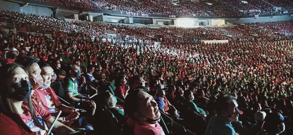 LakasNgTimog's tweet photo. A show of undeniable force. 

If there is strength in numbers, then #UNiTeamBBMSARA is without a doubt the strongest and most formidable of all. More than an election, May 2022 will be a coronation of the next President and VP of the Republic of the Philippines. https://t.co/NCpjIPQawW
