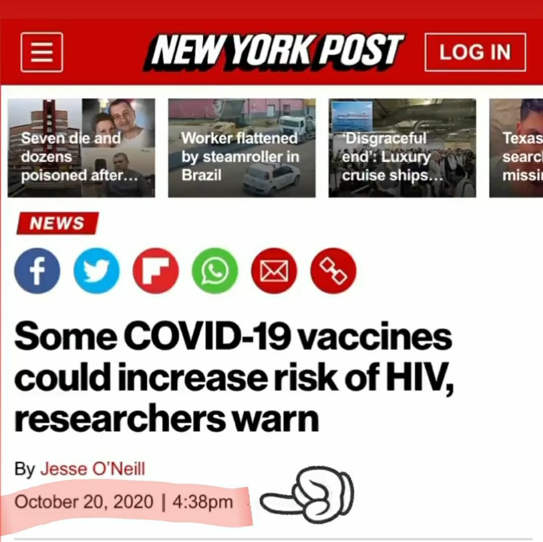 julija9j's tweet image. We've been told as early as October 2020, the same month the  Covid Treaty was proposed. Will they use it for HIV too (HIV vaccines already in making). PCR test is us to detect HIV, same as for Covid. Mullis, inventor of PCR test wasn't keen to use it as a diagnostic tool for HIV