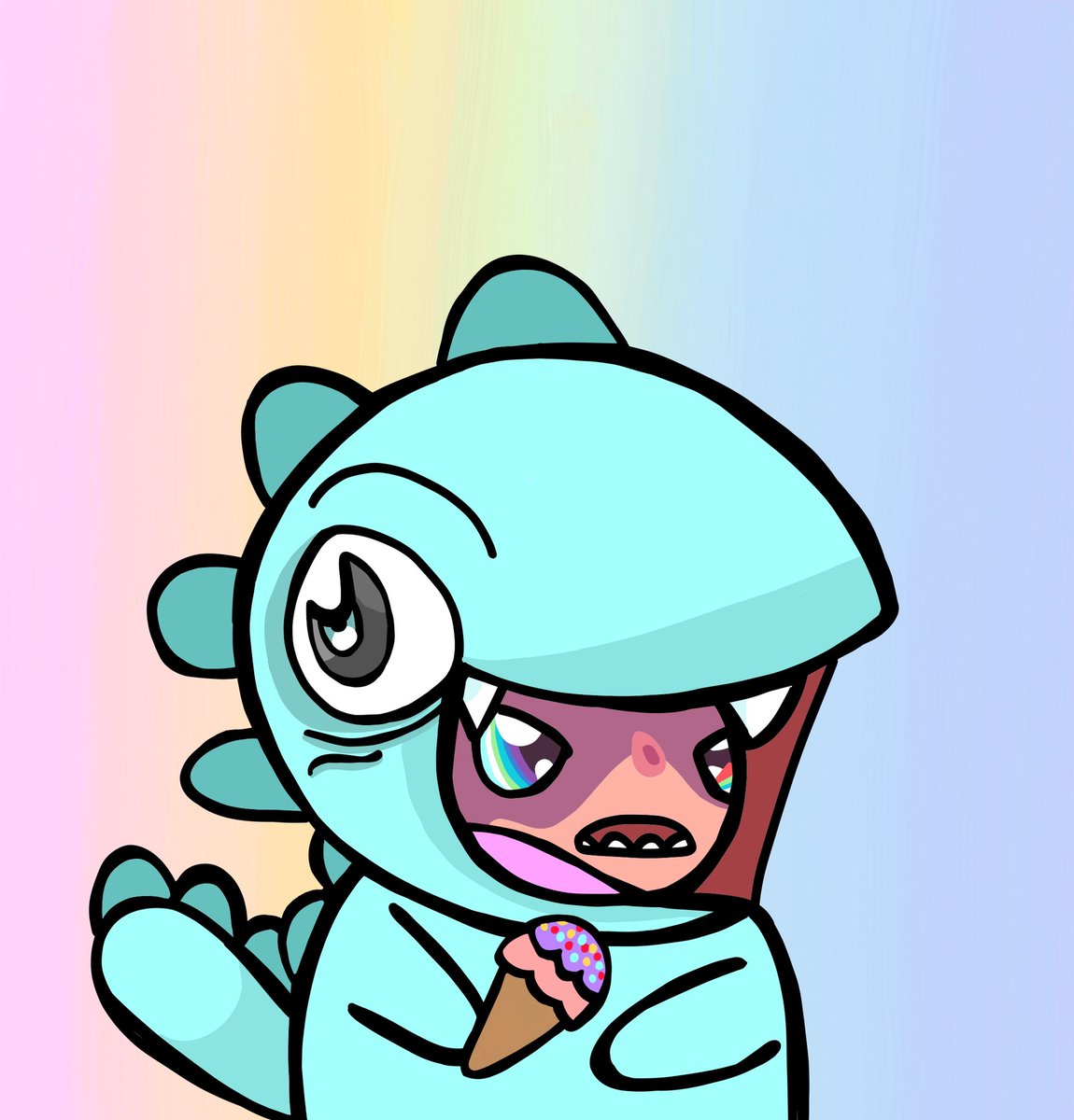 bbdinonft's tweet photo. 🔥 Who’s stoked for the @KarafuruNft reveal this Thursday 10 Feb 22? 🔥

We are!!! 

This is for the #KarafuruNFT team, Goji wearing #bbdino Moku as a onesie 🌈 🌈🌈

#bbdinonft #NFTCommunity #nft #nfts #NFTGiveaway #nftart #nftcollectors #NFTCollection https://t.co/XndVtDQjzz