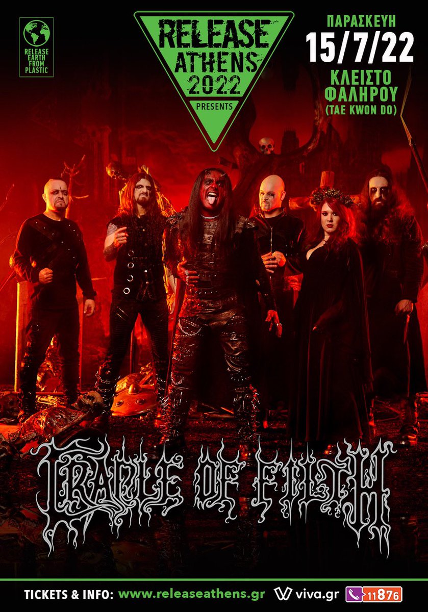 Cradle Of Filth are confirmed to play at <a href="/ReleaseAthens/">Release Athens</a> 🤘⁣
⁣
See you there! 🔥⁣
⁣
Info and tickets: releaseathens.gr