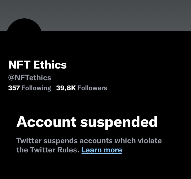 NFTherder's tweet photo. I speak from personal experience - this is what happens to people that speak out against scammers. They WILL try and censor you 

nftethics does not deserve this … https://t.co/ZoufcZOtjz