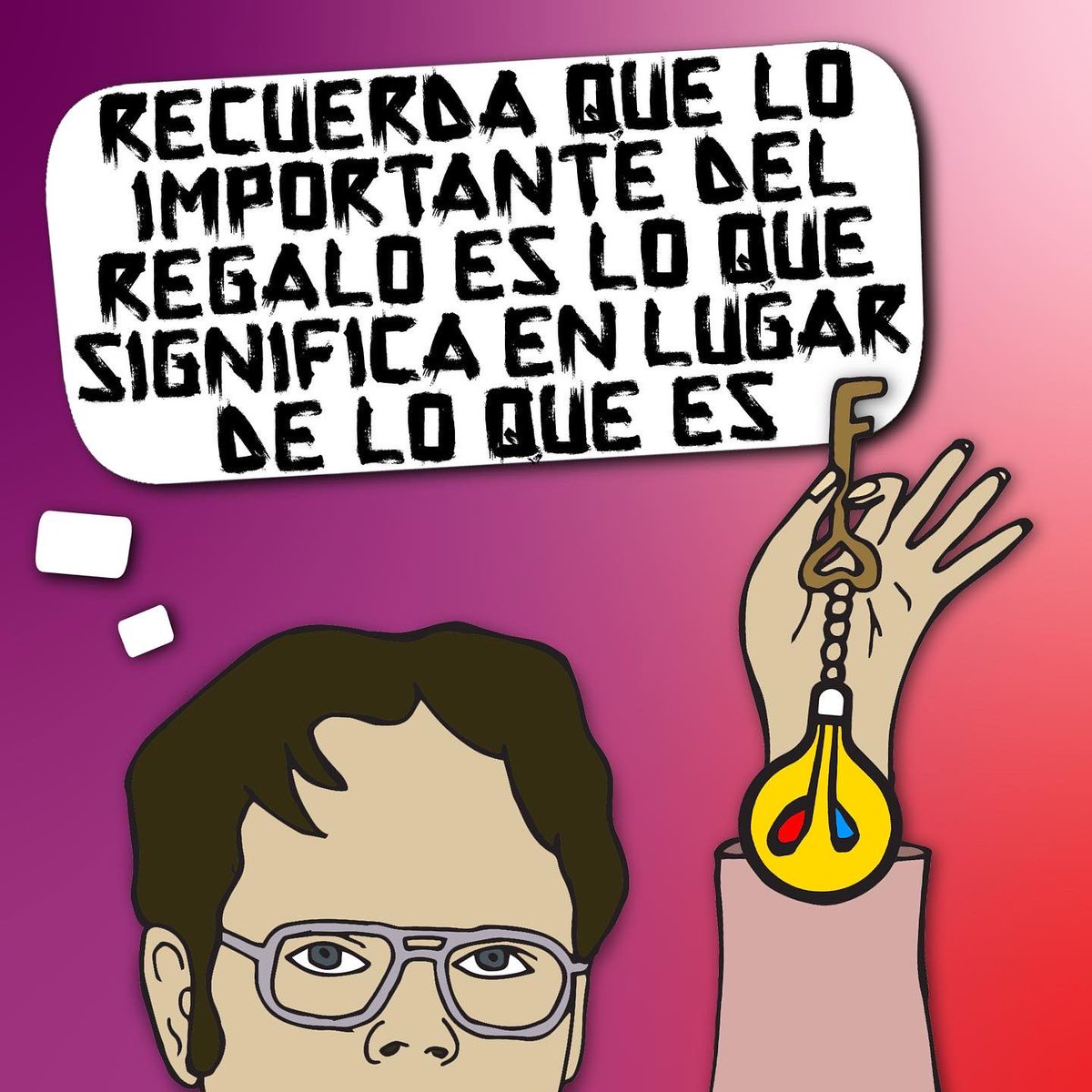 ynohabialuz's tweet photo. En “The Office” se valora el amor y la amistad.¿Recuerdan ese episodio y los idilios del día de San Valentín? “Llavero Bombilla” regalo perfecto para ese ser especial. Disponible en nuestra tienda en línea.  🔌🔑💡♥️🇵🇷
#ynohabialuz  #theoffice #dwightschrute #angelamartin https://t.co/ZMLcge22Wy