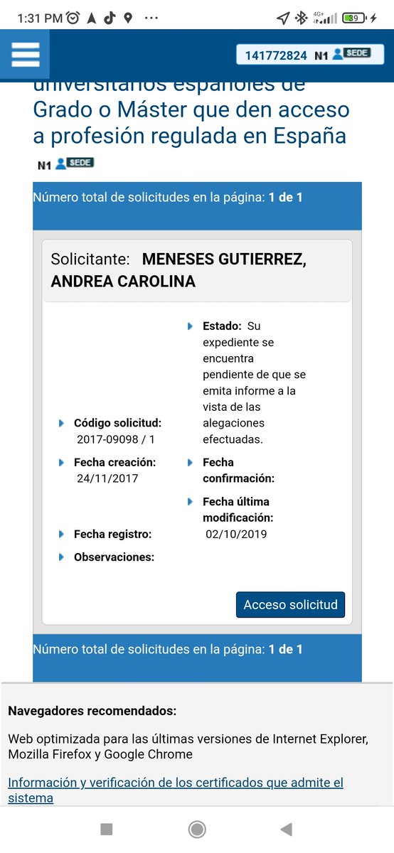 Andremeneses's tweet photo. @educaciongob buenas Tardes estoy desde año 2019 una respuesta a homologacion. https://t.co/W0k6VcV8Yy