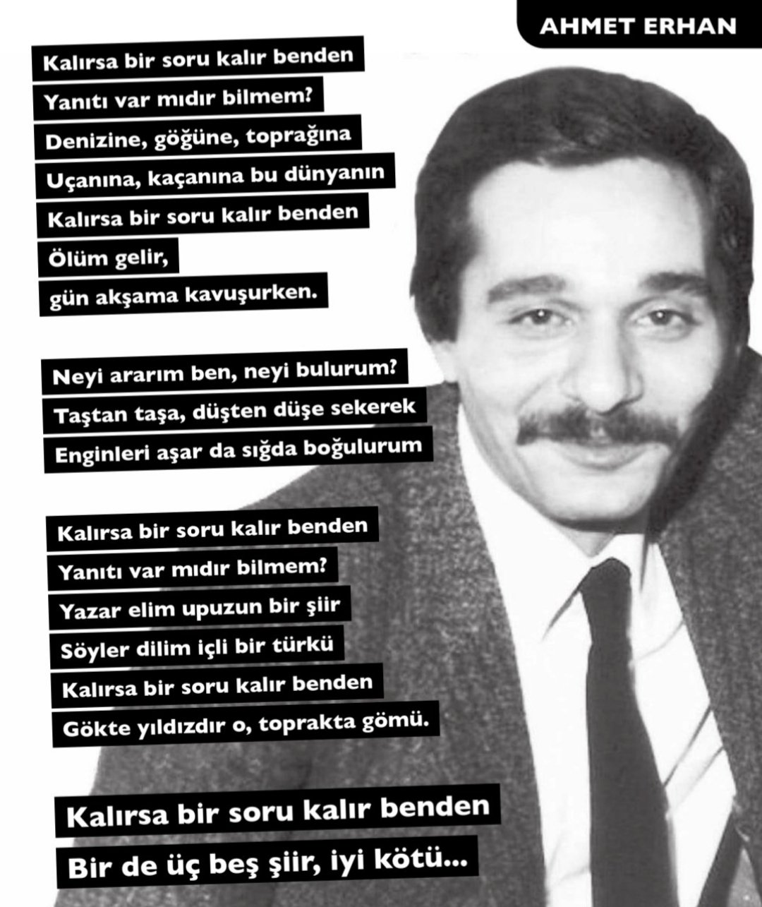 metin üstündağ on X: Kalırsa bir soru kalır benden Bir de üç beş şiir, iyi  kötü... AhmetErhan metüst 👉 t.coAFZoFMzGci  t.co5SnfYjfUnF  X