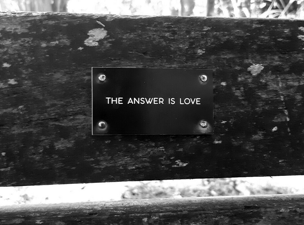 cyanblueseas's tweet photo. The answer is love ๐๐
#theanswerislove #benchmessage #signsofinstagram #blackandwhitephotography #wheretheskymeetstheland https://t.co/DgPsnL3XN6 https://t.co/r2bQdBwuNi