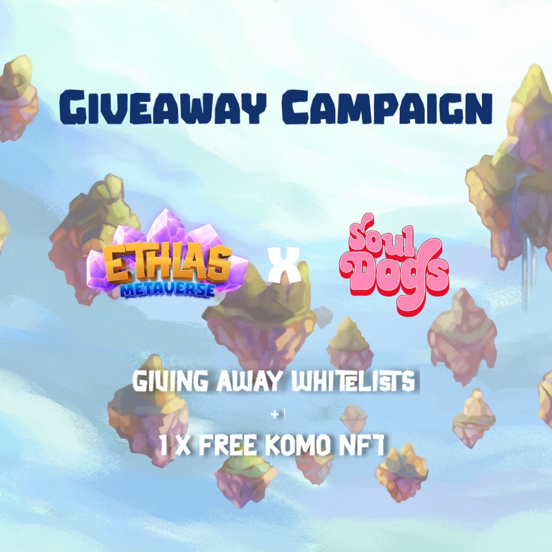 SoulDogsCity's tweet photo. 🎁Ethlas Komo - 10 WL and Free Mint Giveaway🎁

How to join:
1️⃣ Follow both @Ethlas_Official and @SoulDogsNFT
2️⃣ RT + Like + Tag 2 NFT friends
3️⃣ Join their Discord: 
https://t.co/wfCcvUfRtd

Winner in 48hrs ⏰

#SolanaNFTs #PolygonNFT https://t.co/h0pXdkfpc8