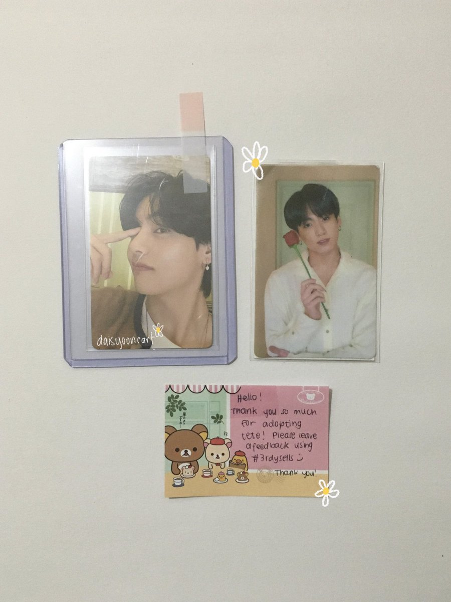 daisyooncart's tweet photo. ๑ #daisyoonmails ๑ #3rdysells ๑
— taehyung be essential rpc ✿
"aaa 5 out of 7!! thank u so much, @minprods_, for letting me adopt taeh! thanks rin po sa secure packing and freebies!! ♡༄" https://t.co/9eOO933Ouc