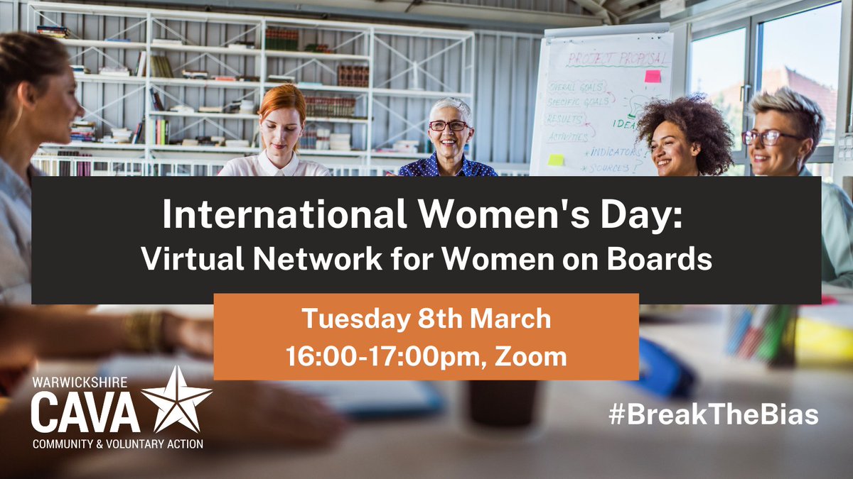 On #InternationalWomensDay we are holding a virtual network to bring together female identifying current &amp; aspiring Trustees &amp; Social Enterprise Directors in Warks &amp; Solihull.
Network, share your experiences &amp; join us in celebrating women's achievement.
bit.ly/3uxFa0R