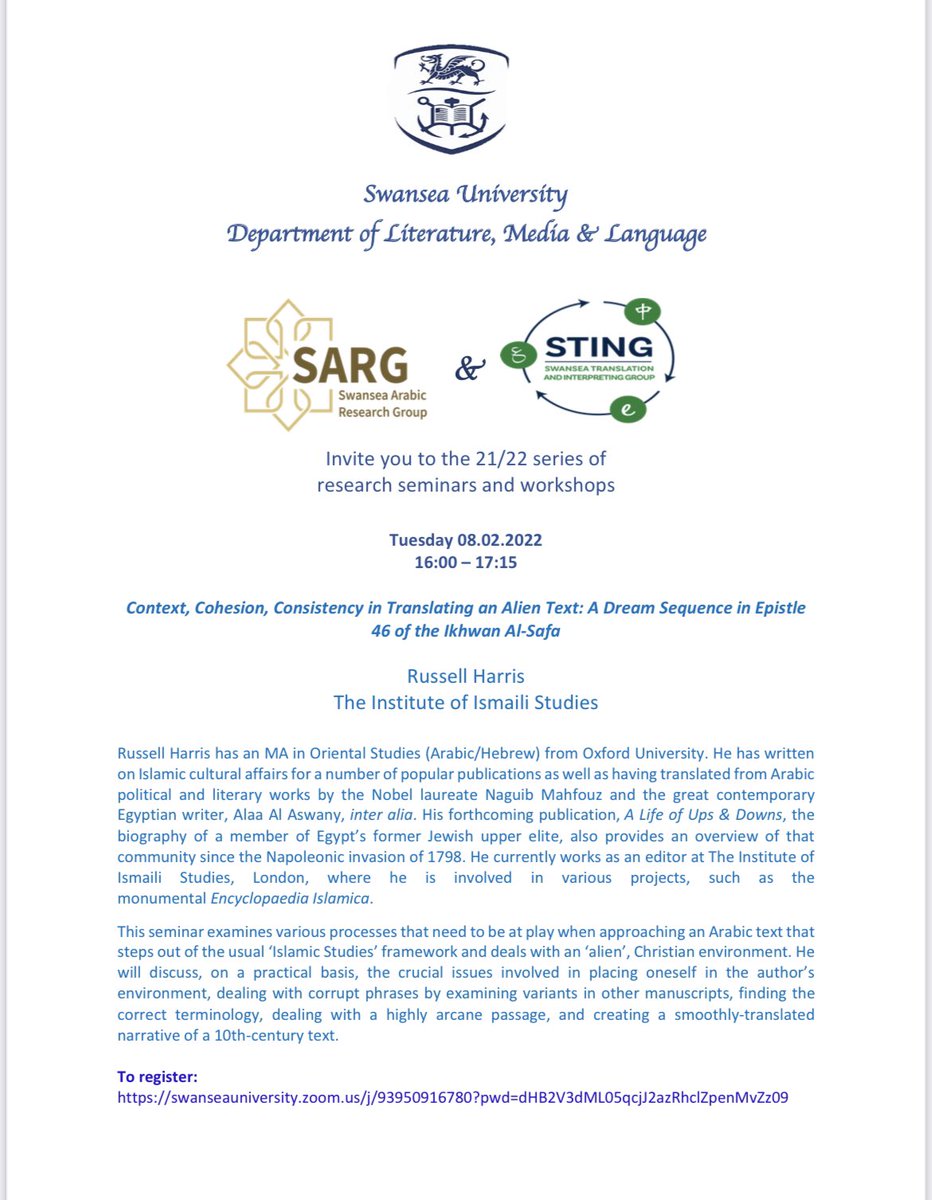 STINGSwansea's tweet photo. Translation Seminar Today https://t.co/J2VhuCaeF8 https://t.co/JmRPSrQXyr