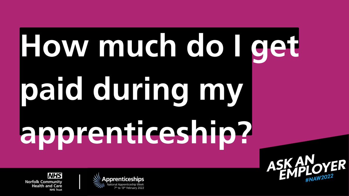 eecnhs's tweet photo. A very important question! #AskAnEmployer 💸💸

Unlike a degree, apprenticeships allow you to earn while you learn. The apprenticeship starting wage is £4.30/hour. If you're over 19, you will receive the nat min wage for your age once you've completed your first year.

#NAW22 https://t.co/aUhBxZQ3xf