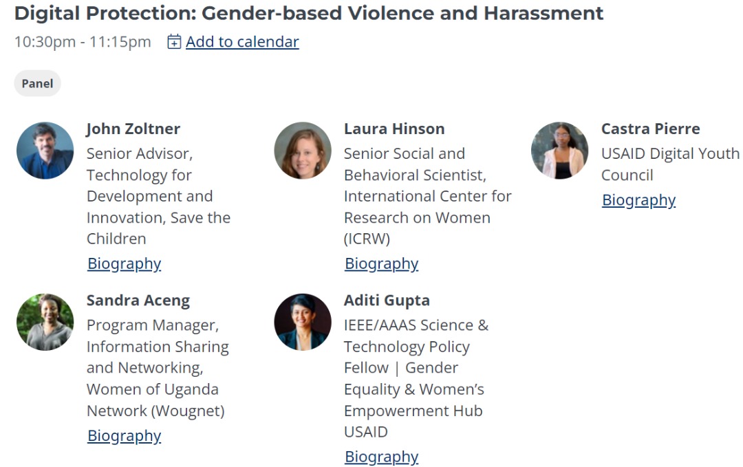 wougnet's tweet photo. 📢Today:📢 Join #WOUGNET| @sandraaceng during @USAID's symposium on Protecting Children and Youth from Digital Harm today [February 8, 2022], from 8:00 AM to 5:00 PM EST. We will be discussing online GBV and harassment as we commemorate #SaferInternetDay2022 #SaferInternetDay https://t.co/TwkDstSrjc