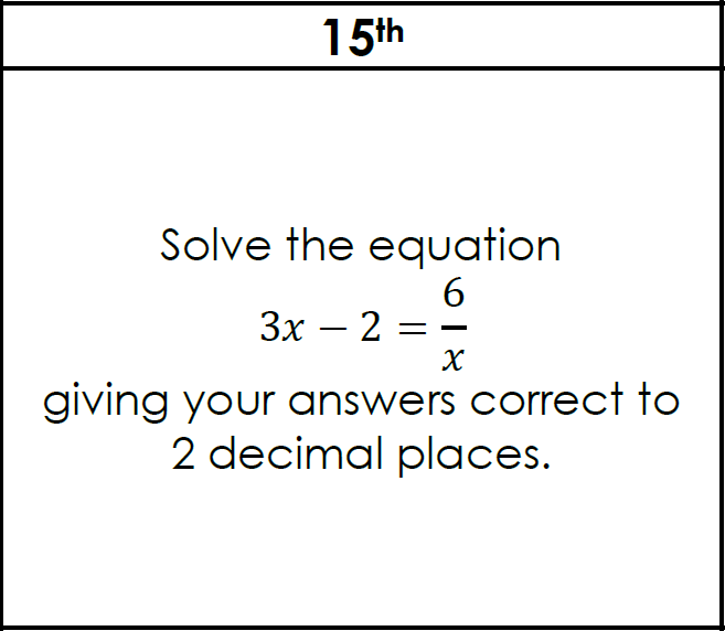 NGHSMaths's tweet photo. Quadratics are such a massive part of the #Maths #GCSE Remember @NottmGirlsHigh when solving these to first rearrange to make the equation equal to zero.  Tweet us your solutions. https://t.co/x9e3xPzdy4