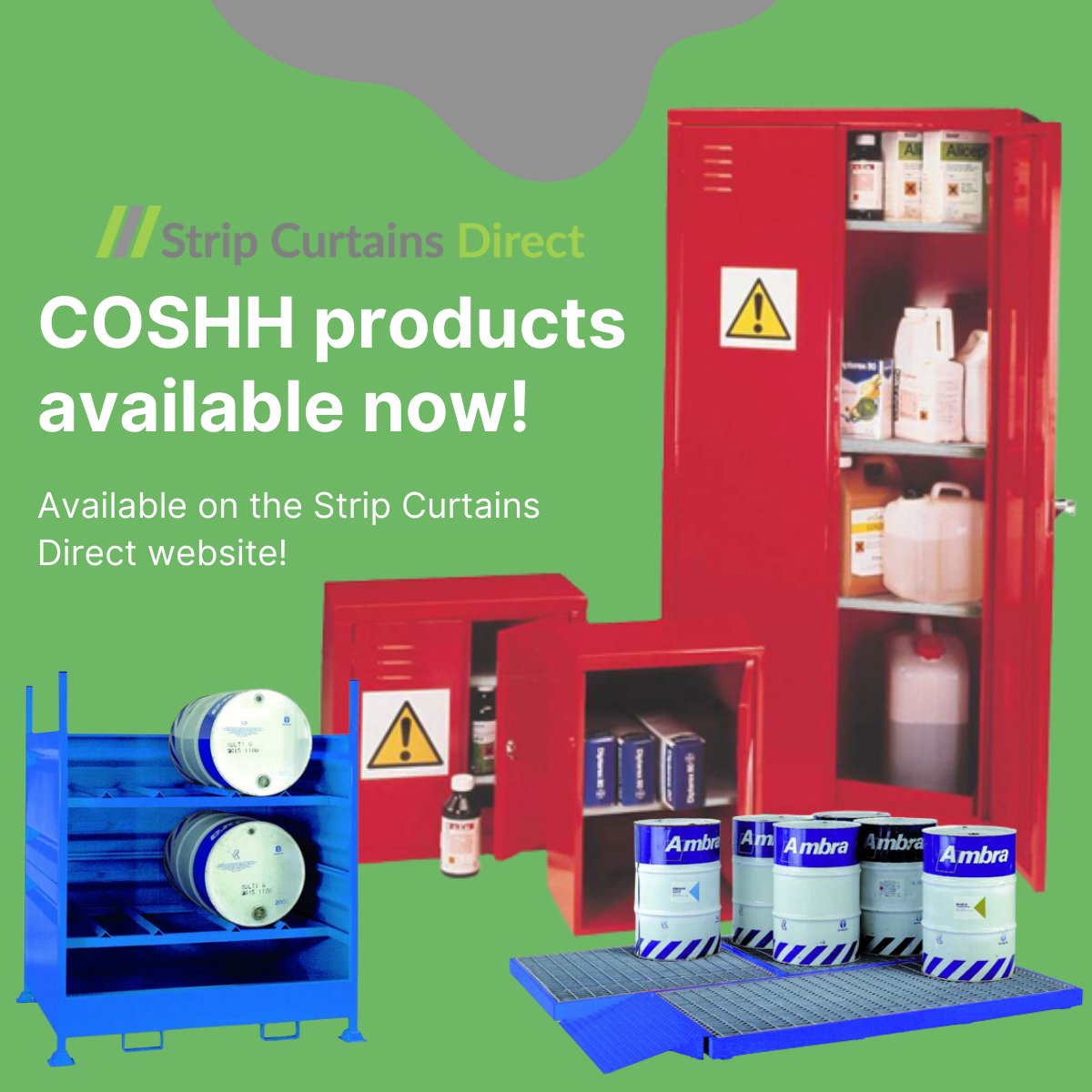 strip_curtainsD's tweet photo. Available now on the Strip Curtains Direct website, we have a variety of COSHH equipment and items across our range of workplace equipment

Our range of COSHH products are available on our website today:

https://t.co/ptaa4BdIAV

#coshhstorage #pvc #stripcurtainsdirect https://t.co/4UJUGZKq7o